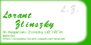 lorant zlinszky business card